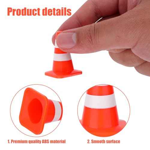 50pcs Mini Traffic Cones, Plastic Miniature Road Safety Cones Training Small Sports Construction Barricades Mini Road Practice Signs Toy Orange Traffic Caution Signs for Micro Landscape Sand Table