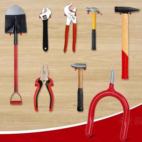 6 Pack Garage Storage System Steel U Hooks with Anti-Slip Coating Home Improvement and Organization Screw in Hooks Easy Wall Mounting Heavy Duty Bike and Ladder (Red, 6 Pack)