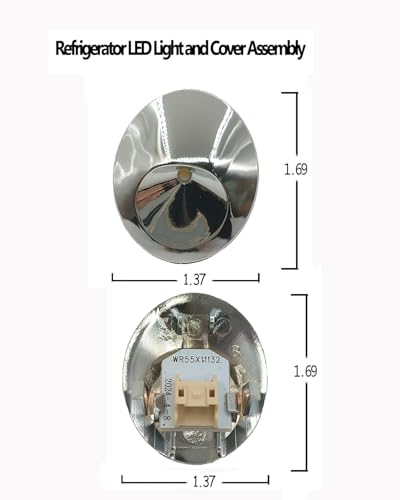 (2-Pack) GE WR55X11132 Light Bulbs - Refrigerator LED Cover Assembly, Chrome, 2 Pack