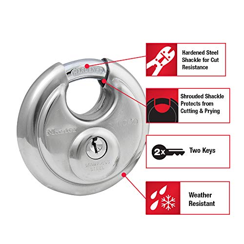 Master Lock Stainless Steel Discus Padlock - 2-3/4 inch, Keyed, 1 Pack