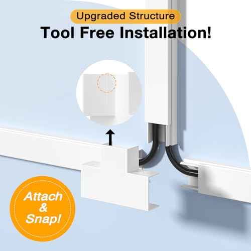 Delamu Cord Hider, 157in Wire Covers for Cords on Wall, Premium Cable Hider Cord Covers for Wires, Cable Management Wire Hiders for TV, Cable Raceway Kit, W0.95 H0.55in, White