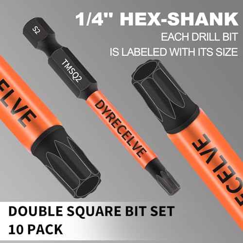 Professional 10-Pack 8 Point Torx Star & Double Square Bit Set - Premium S2 Alloy Steel with Magnetic Heads & Hex Shank, 8 Point Star Bit for Trailer (Sizes #1, #2, #3), by DYRECELVE