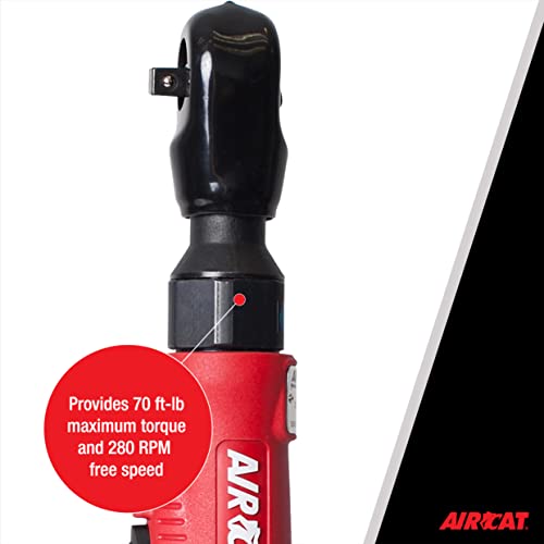 AIRCAT 802 3/8" Composite Air Ratchet Wrench - 70 ft-lb Max Torque, Feather Trigger