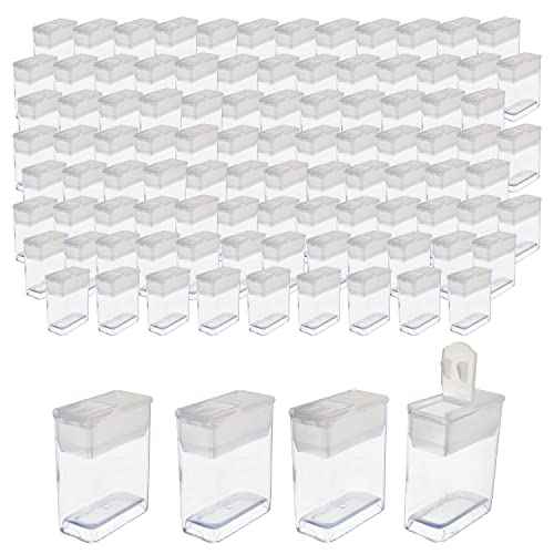 The Beadsmith Clear Plastic Boxes - Rectangle with a Flip Top Cap - 7/16¡± x 1¡± x 1-1/4¡± - Use for Beads, Bath Salts, Wedding & Party Favors, Home or Office Storage - Bag of 100