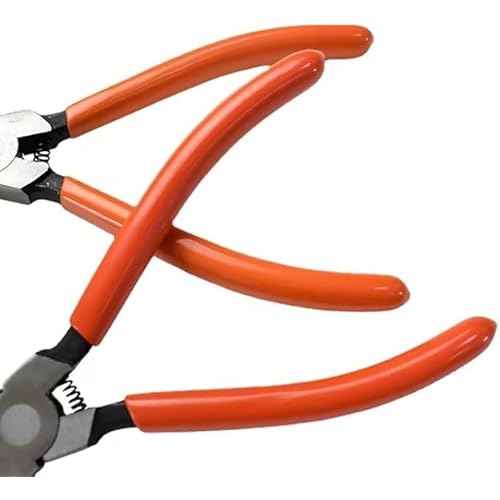 Orange Red Heavy Duty 7" EXTRA LONG External Straight Retaining Ring Clip Circlip Removal Plier Snap-Ring Pliers, Slip-Joint Pliers Side-Cutting Plier Sets Needle-Nose