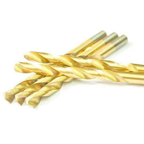 5PCS, 3/8", Titanium Coated Drill Bits