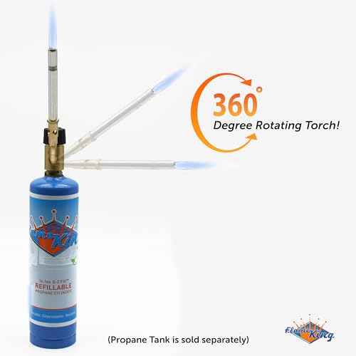 Flame King YSNAX1-023CGA High Intensity Propane Torch Head with Ultra Swirl Flame for Soldering, Brazing, Plumbing, Lighting Charcoal/Fire Pits, Compatible with 1LB Cylinders, MAPP, and MAP-PRO