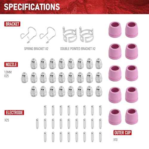 RX WELD 64PCS AG60P Plasma Cutter Torch Consumables Electrode Nozzles Cups Kit Galvanized Copper Ceramic AG-60 Consumables