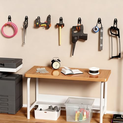 GeeWatom Black 2 Pack Garage Wall Mount Utility Hooks for Tools & Garden Equipment