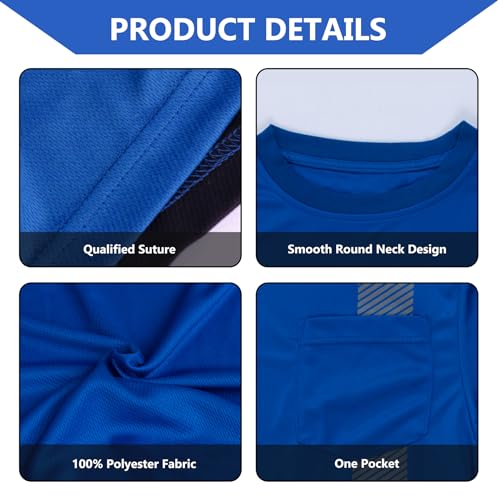 FONIRRA Safety Shirts for Men High Visibility Reflective ANSI Class 2 Hi Vis Construction Work T Shirts Long Sleeve