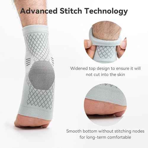 INDEEMAX 2 Pack Ankle Brace for Sprained Ankle, Arch Support Compression Sleeve Socks for Women & Men, Achilles Tendonitis Brace Wraps for Plantar Fasciitis, Foot Swelling Relief