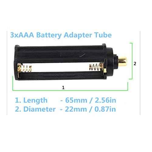 Plastic 3xAAA Battery Adapter Tube 3pcs for Handheld Flashlight Torch - Set of 3