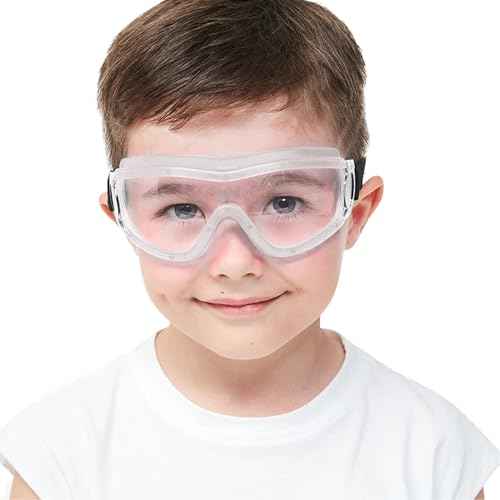 Kids Anti-fog Safety Goggles, Kids Lab Goggles, Adjustable, Compatible with Nerf Gun