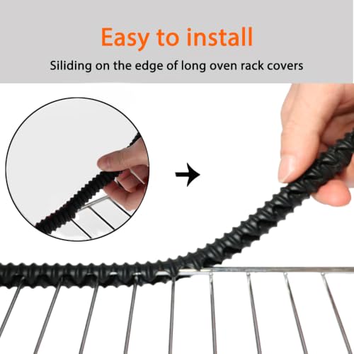 LeeYean 14in Oven Guards for Racks, 4-Pack Silicone Edge Protectors – Black