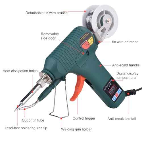 Soldering Gun Kit - Soldering Iron Kit with Adjustable Temp 180-520¡ÆC, ON/OFF Button, 80W LED Digital Internal Heat Soldering Gun, Auto Send Tin Soldering Kit for Electronics Welding Repair DIY