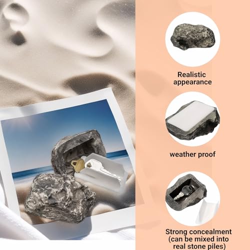 Weatherproof Fake Rock Key Hider - Discreet Outdoor Security Container