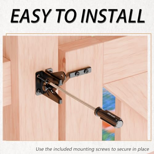 Self-Locking Gate Latch Heavy Duty Automatic Gravity Lever – HTHOOOOOME, Normal