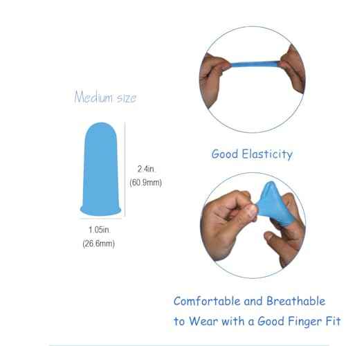 Medium Disposable Nitrile Finger Cots, Anti-Static Non-allergenic Finger Protectors,Suitable for Beauty, Cleaning, Massage,Electronic Repair 100 pcs (Blue)