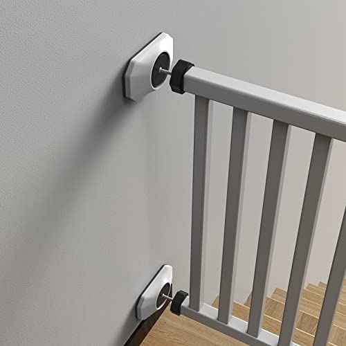 ICERO - Baby Gate Wall Protector - Protect Walls & Doorways from Pet & Dog Gates - for Child Pressure Mounted Stair Safety Gate- 4 Pack, White