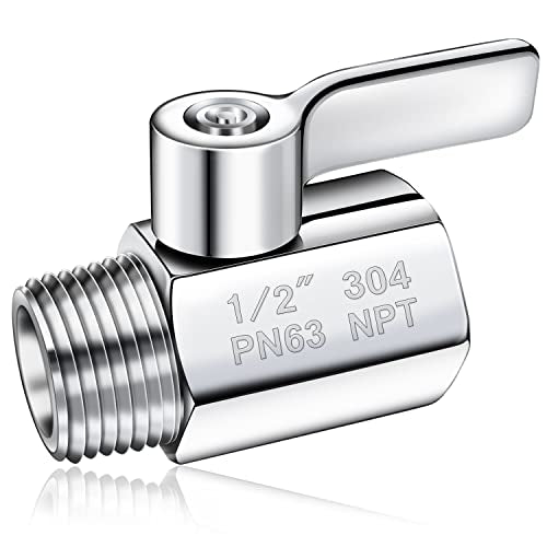 Stainless Steel Shower Head Shut Off Valve 1/2" NPT Water Flow Regulator