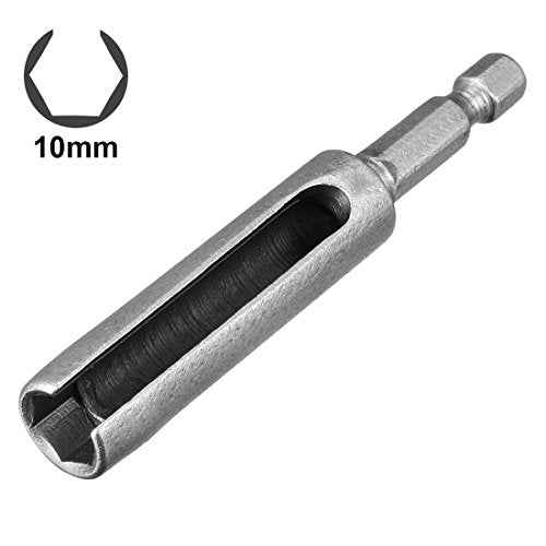 uxcell 10mm Nut Driver, 1/4" Quick-Change Hex Shank Slotted Drill Bit Socket Wrench Tool, 4 Inch Length