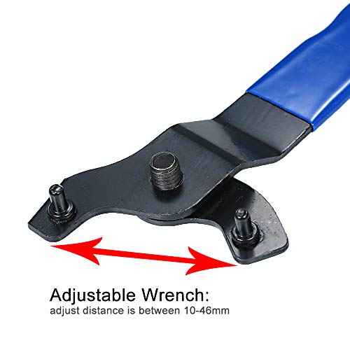 2Pcs Angle Grinder Wrench, Adjustable Pin Spanner, Ergonomic Handle, Carbon Steel