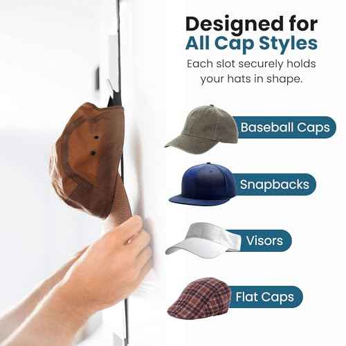 Jokari Over the Door Cap Rack Organizer 2 Pack Holds Up to 16 Baseball Hats Hat Storage System for Men Women and Kids Adjustable Closet Hanger with Hooks for Easy Hat Display