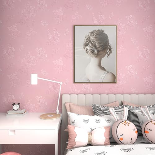 Lativo Pink Silk Embossed Peel and Stick Wallpaper - 17.7 x 118 Inches