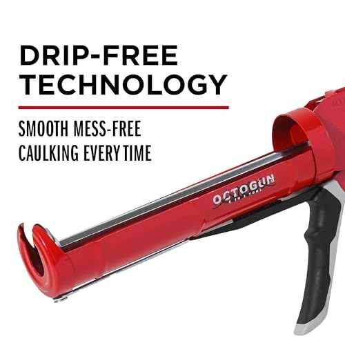 Newborn Octogun 930-GTD Drip-Free Caulking Gun - Gator Trigger Grip | Fits 1/10 Gallon Cartridge |10:1 Thrust Ratio | Smooth Hex Rod Cradle with Built-in Smoother Tool | Scraper & Plug Included