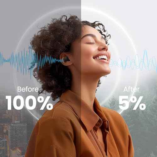 Ear Plugs for Sleeping Noise Cancelling, 45dB Reusable Silicone Earplugs with 6 Eartips and Carry Case, Ear Plugs for Concert & Hearing Protection, Sleep, Travel, Focus & Noise Reduction, Black