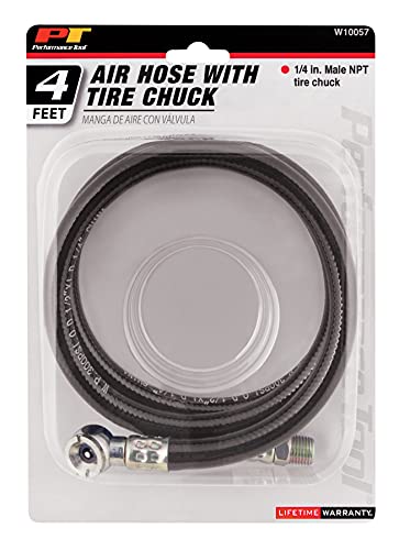 Performance Tool 4 ft PVC Air Hose with 1/4 in NPT M Thread, 300 PSI
