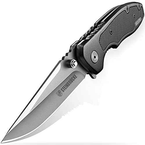 Elemake Pocket Knife with Clip - Camping Knife for Men, 3" Sandvik 14C28N Stainless Steel Blade, EDC Knives Gift for Men