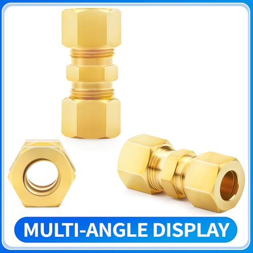 ChillWaves Brass Compression Tube Fitting 3/8" OD x 3/8" OD - Pack of 10