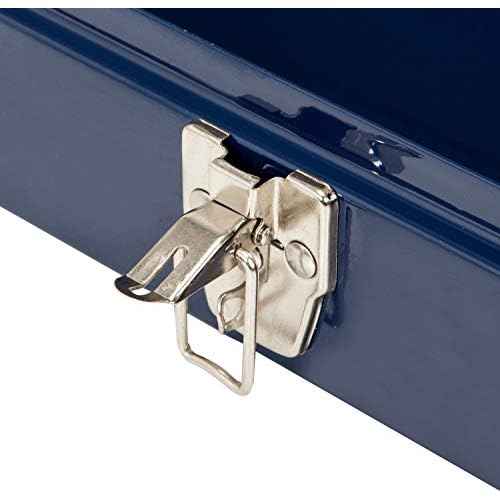 TCE ATB102U Torin 16" Hip Roof Style Portable Steel Tool Box with Metal Latch Closure, Blue