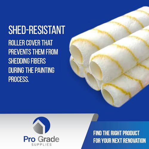Pro Grade 9 Inch Microfiber Paint Roller Covers 1/2 Inch Nap 5 Pack