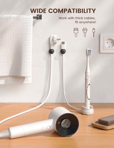 Lamicall 6 Pack Rotatable Cord Organizer Clips with Spring Lock - Cable Management