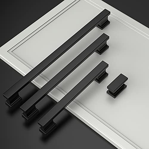 Amerdeco 10 Pack Matte Black 5-Inch Cabinet Pulls with 5" Center Hole