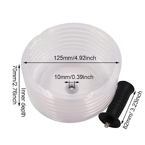 EMVANV Hole Saw Dust Bowl with Handle,Drill Dust Collector Rubber Scalable Dust Cover Collector for Ceiling Cutting Work and Other Drilling Works(Size:125mm)