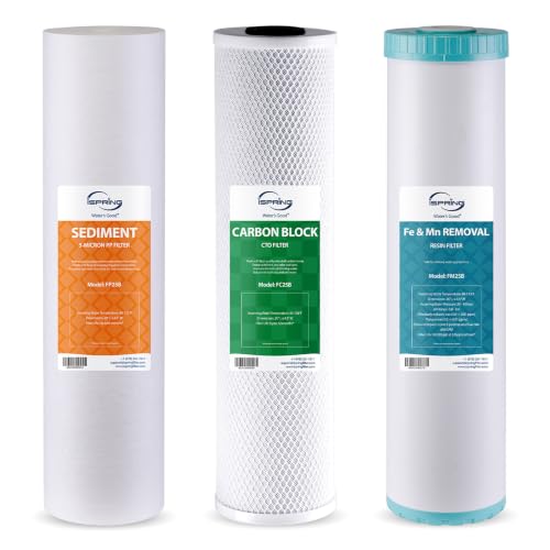 iSpring 3-Stage Whole House Water Filter Replacement Pack - Iron & Manganese Removal