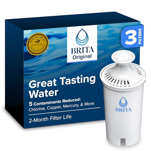Brita Original Replacement Water Filters - 3 Pack, Standard Model, Fits All Brita Pitchers & Dispensers