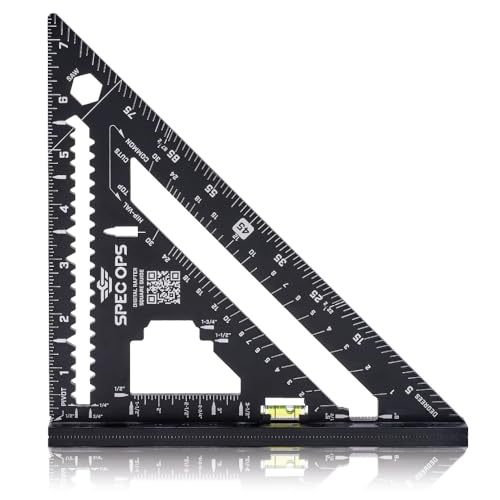 Spec Ops Elite Series Fury 7.5” Rafter Square – Elite Speed Square with Level Vial