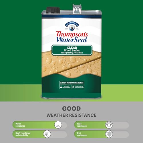 Thompson's WaterSeal Clear Wood Sealer - 1 Gallon Exterior Waterproofing