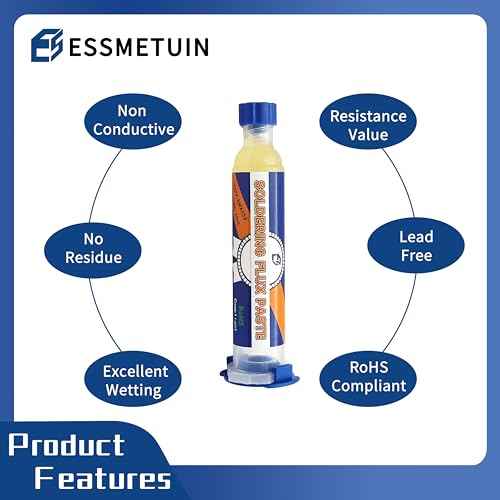 Solder flux for Electronics Soldering, No Clean Soldering Flux Paste (10CC) & Desoldering Wick