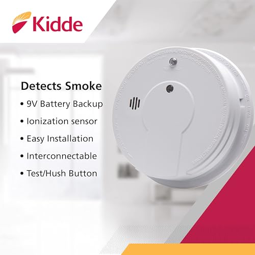 Kidde i12040 6th Edition Hardwired Smoke Alarm with Battery Backup, Test Button