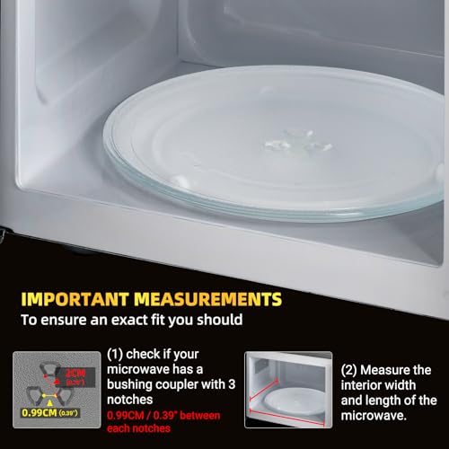 12" Microwave Replacement Turntables, Microwave Glass Plate Compatible with Replacement Part of W11367904/ W10337247/ AP6892124/ W11335034/ WPW10337247 etc – Dishwasher Safe