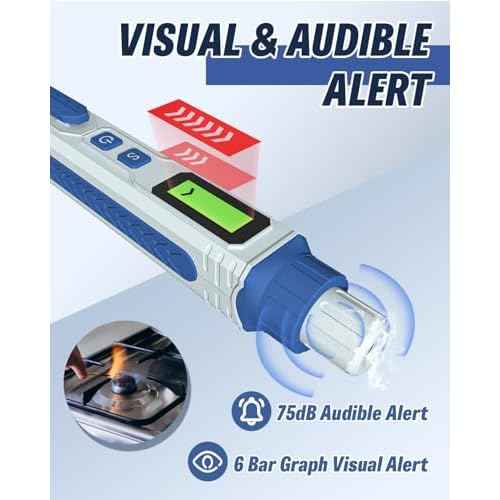 Natural Gas Leak Detector with Audible & Visual Alarm, Portable Propane Sniffer to Locate Combustible Sources Like Methane Propane Home Travel