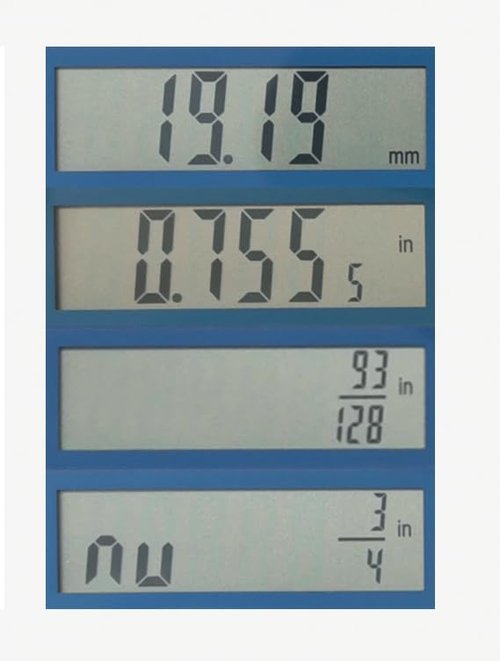 iGaging Fastener Cal Digital Caliper 0-6"/150 mm - IP54 Electronic Caliper for Woodworking - Quick & Accurate 4th, 16th, 32nd, & 128th Standard Fastener Reading - Includes Case, Manual, & Battery