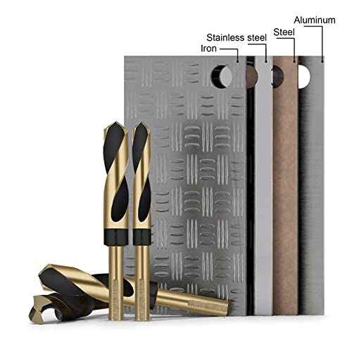16mm Reduced Shank Twist Drill Bit with 1/2 Inch Shank for Stainless Steel Aluminum Alloy Metal Copper Plastic Wood, Made of High Speed Steel 4341, Ideal for Drilling Steel Plate