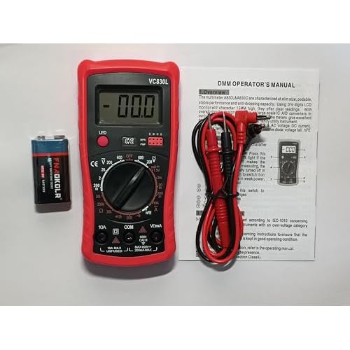 Soldering Iron Kit, Digital Multimeter Kit, Multi Tester, Voltage Tester, Measures AC/DC Voltage, Current, Resistance/Continuity/Diode/Triode. Solder Iron, Adjustable Temperature (Red)