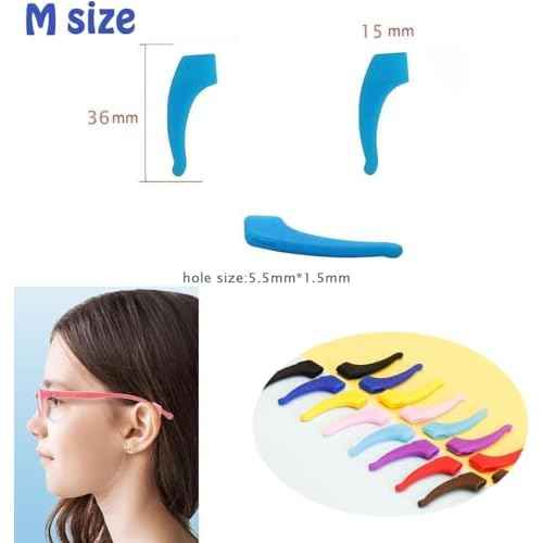 OPUGIT 12 Color Anti-slip Glasses Ear Hook, Soft Silicone Sleeve Ear Grips,Eyewear Retainer for Kids and Adult
